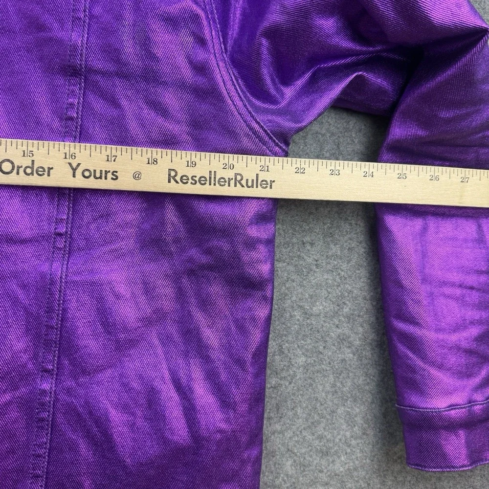 Valabasas Da Vinci Waxed Denim Metallic Jacket Medium Purple Streetwear Urban